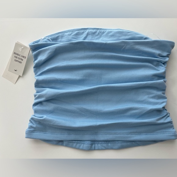Light blue ruched tube top-NWT never worn (Hollister) - Picture 4 of 6